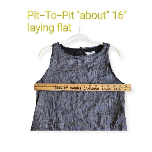 Sarah Pacini sleeveless slate grey lightweight crinkle dress in size small EUC - Picture 4 of 7